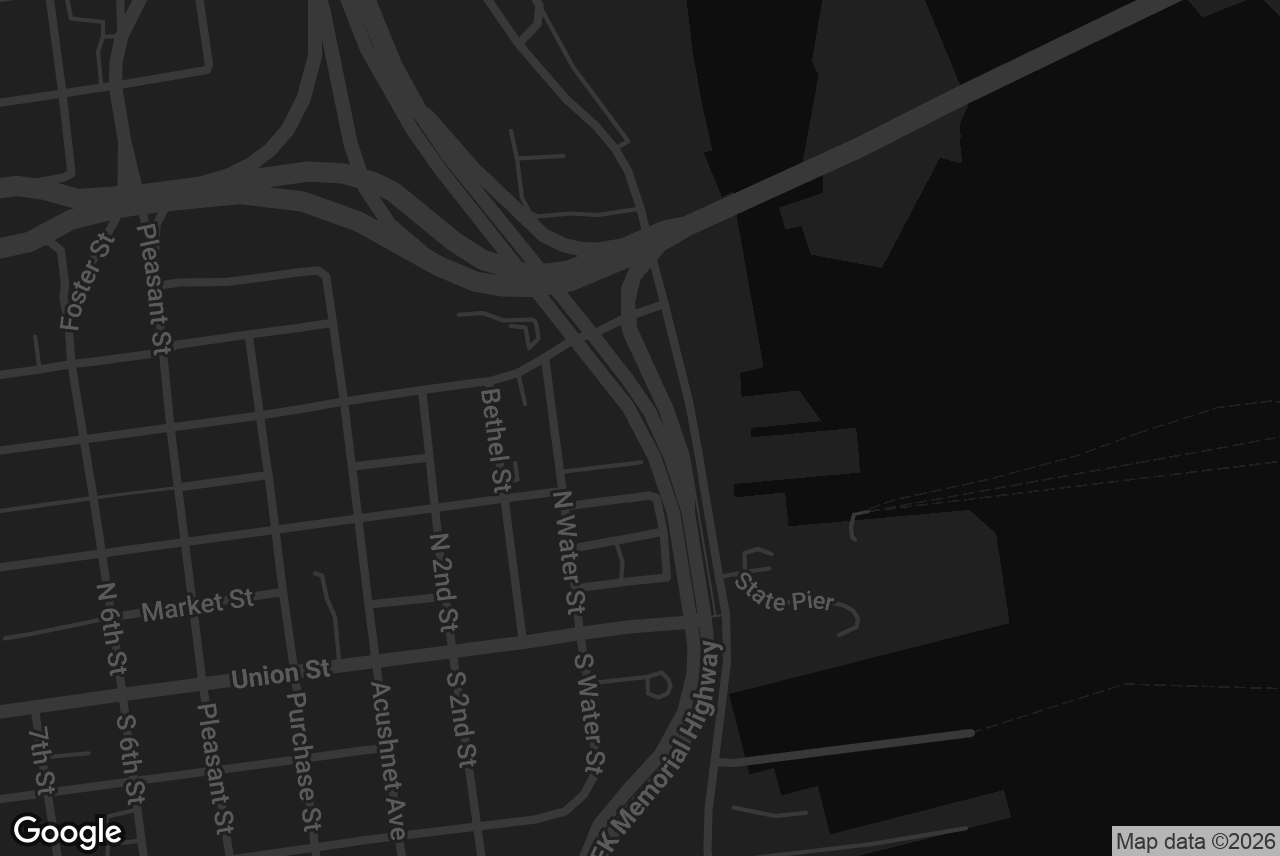 Map showing SubRosa at 94 Front St, New Bedford MA